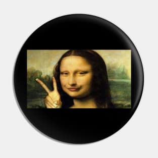 Mona Lisa - Duck Lips Mona Meme Pin