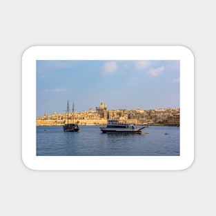 Coastal landscape of Valletta with ships Magnet