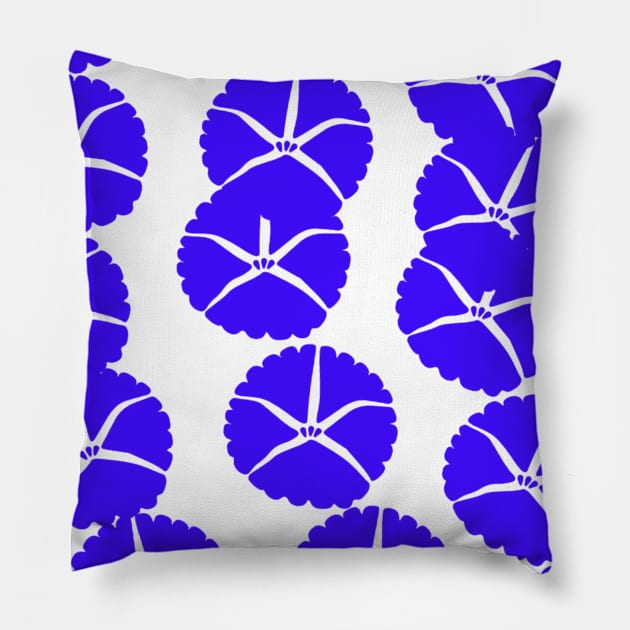 blue flower abstract pattern background Pillow by Artistic_st