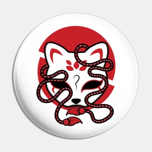 Japanese kitsune mask Pin