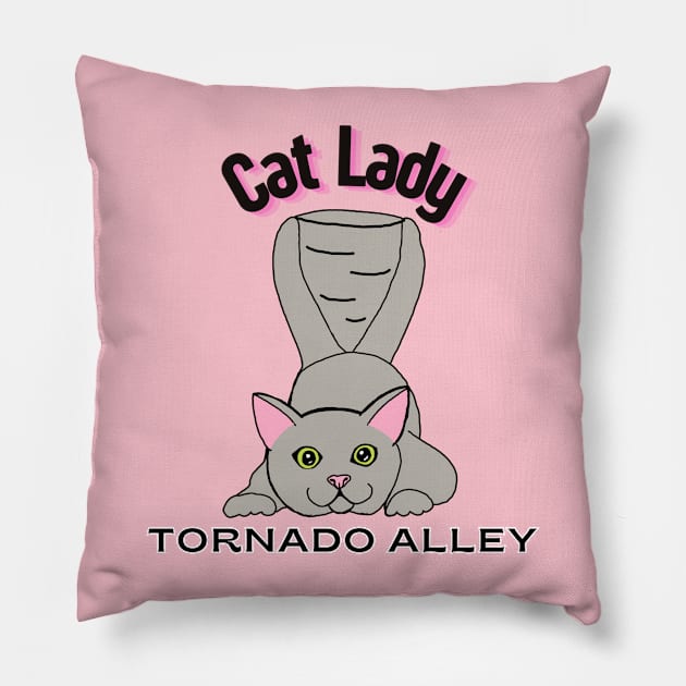 Cat Lady Tornado Alley Pillow by Snobunyluv