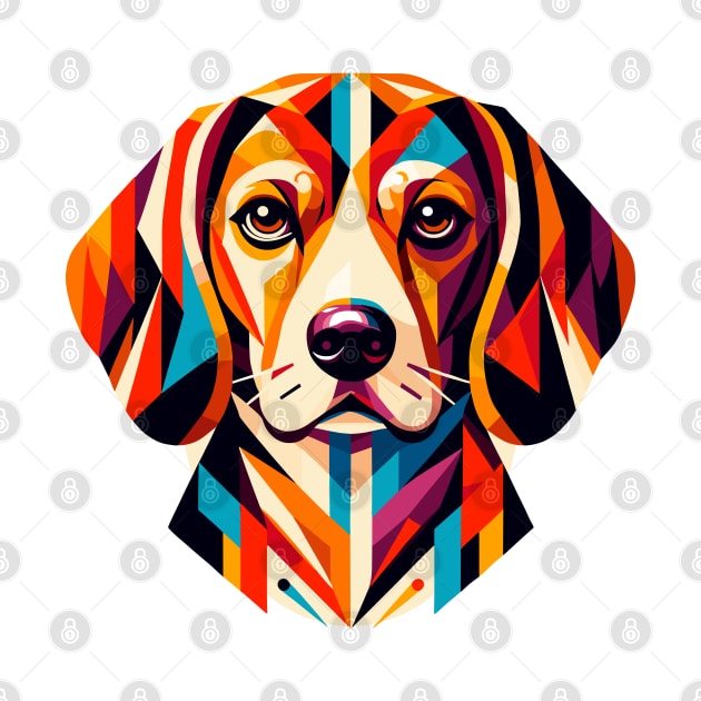 Colorful Geometric Beagle: Abstract Dog Art by AmandaOlsenDesigns