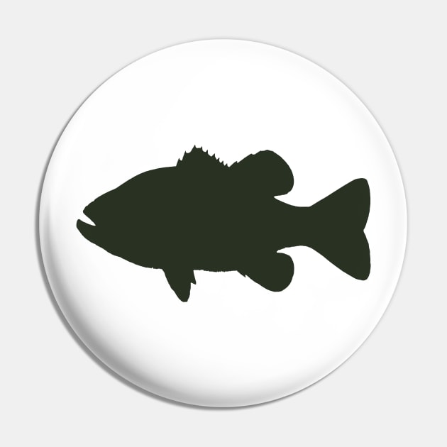 Largemouth Bass Silhouette Pin by MuskegonDesigns