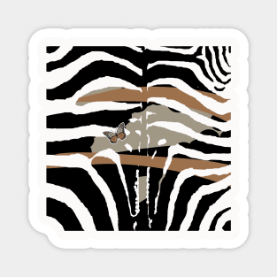 Abstract Black and White Simple Pattern geometry zebra Magnet