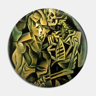 Abstract Man And Skeleton Geometric Art Pin