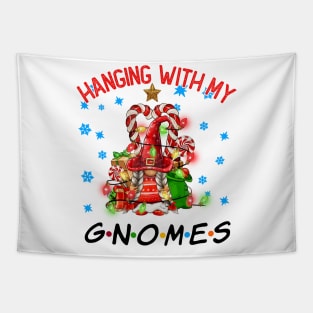 Funny Christmas Gnome Hanging With My Gnomies Family Pajamas Tapestry