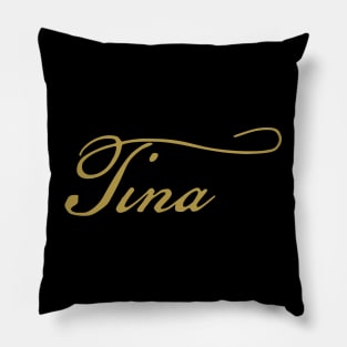 Tina Gold Script Pillow