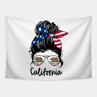 California girl Messy bun , American Girl , California Flag Tapestry