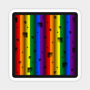 LGBTI flag colors seamless pattern (bars and squares) Magnet