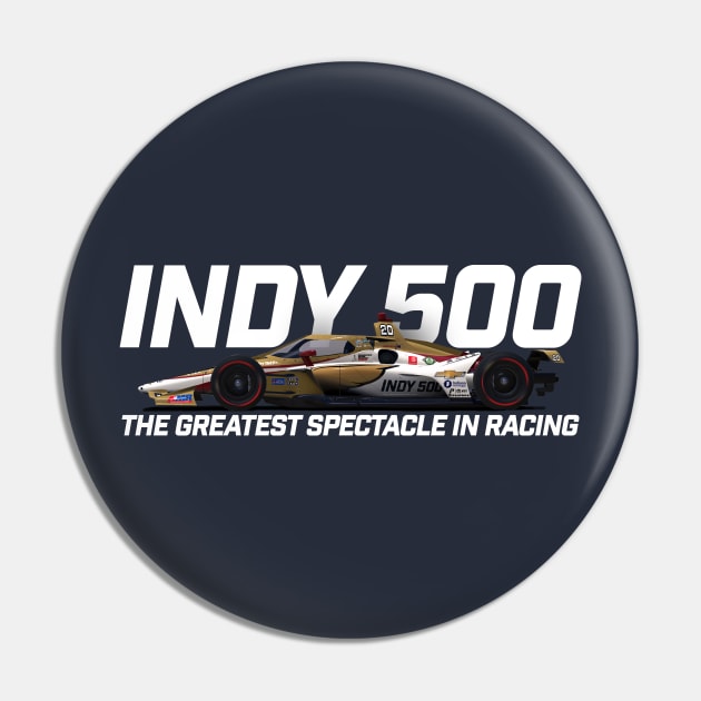 Indy Greatest Spectacle (white text) Pin by Sway Bar Designs