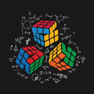 Rubik's Cube algorithm rubik's cube impossible math Rubiks Cube Rubik Cube Retro Colorful / son Cube Game /  math kids gift  / Fun Gift for Cuber Spinning Rubix / rubik's cube present T-Shirt