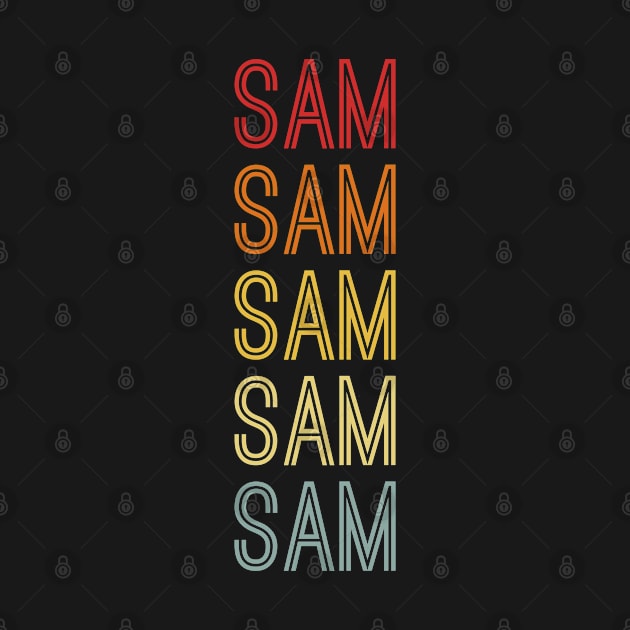 Sam Name Vintage Retro Pattern by CoolDesignsDz