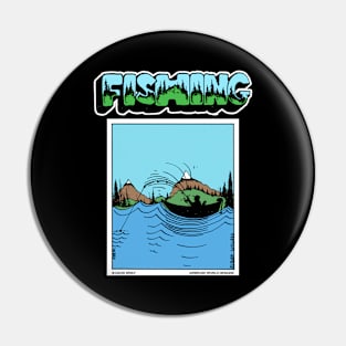 Fisherman Out On The Boat Fishing Novelty Gift Pin