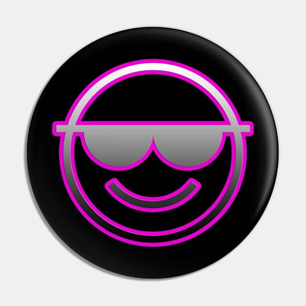 Cool Emoji Icon With Sunglasses Birthday Gift Pin by GBDesigner