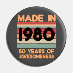 Made In 1980 Pin