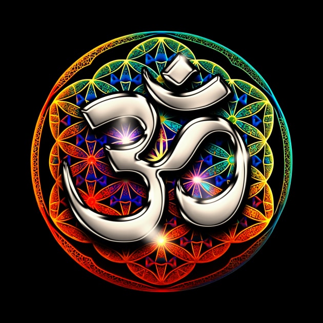 Psychedelic Om Spiritual Symbol Zen by Foxxy Merch