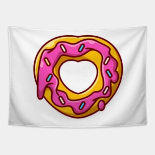 Love doughnut cream melted cartoon Tapestry