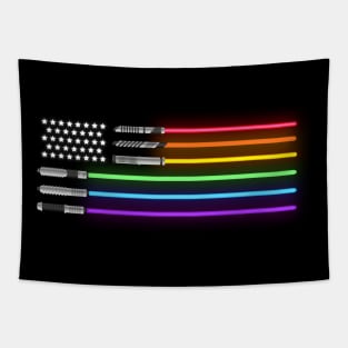 LGBT Lights Swords American Flag Gift Tapestry