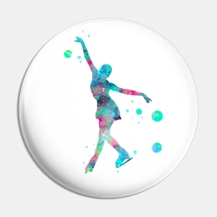 Figure Skating Watercolor Painting 1 Pin