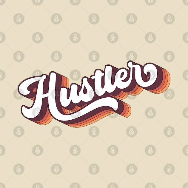 Retro 70s Groovy 3D Lettering Hustler by Inspire Enclave