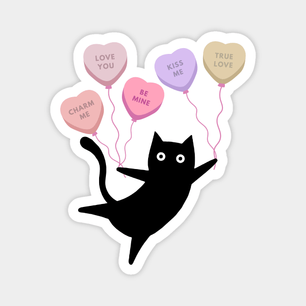 Cat Adoption Kitten Kitty Lovers Cute Candy Heart Funny Magnet by AimArtStudio
