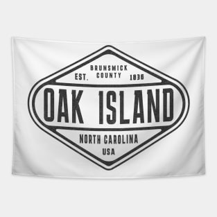 Oak Island, NC Summertime Weathered Sign Tapestry