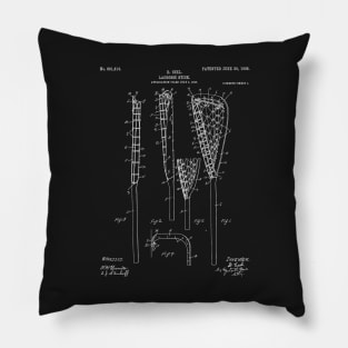 Lacrosse Stick Patent - Lacrosse Player Art - Black Chalkboard Pillow