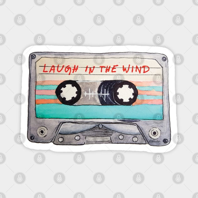 Laugh in the Wind nostalgic vintage watercolor cassette tape Magnet by Jessfm