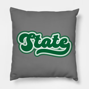 Retro State Script // Michigan Green Pride Pillow