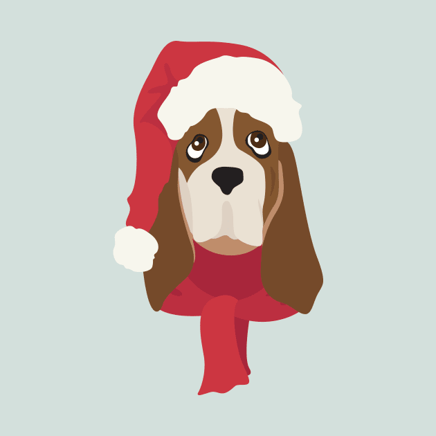 Basset Hound Christmas Dog by JunkyDotCom