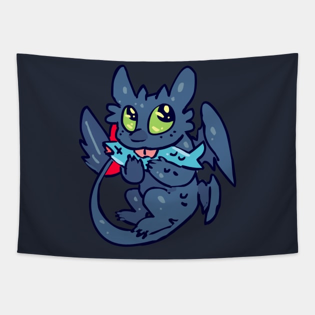 Chibi Toothless Tapestry by sky665