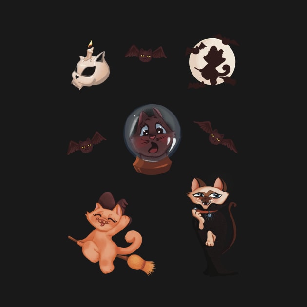 Meoween stickers 1 by ArtInPi