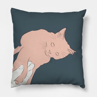 Cute Cat Shaking Hands Pillow