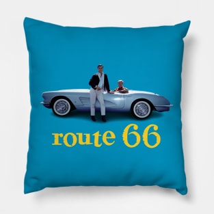 Route 66 - Corvette - 60s Tv Show Pillow