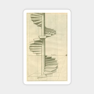 Vintage Architecture, Spiral Staircase Stairs by Henricus Hondius Magnet