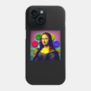 Colorful Mona Lisa Drawing Painting Phone Case