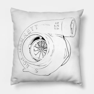 Turbocharger Wireframe Pillow