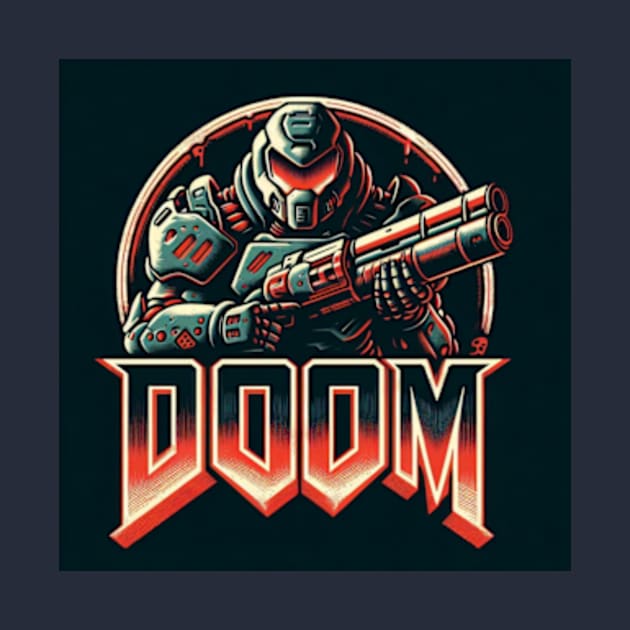 Doom Guy with Gun Up. by The Doom Guy