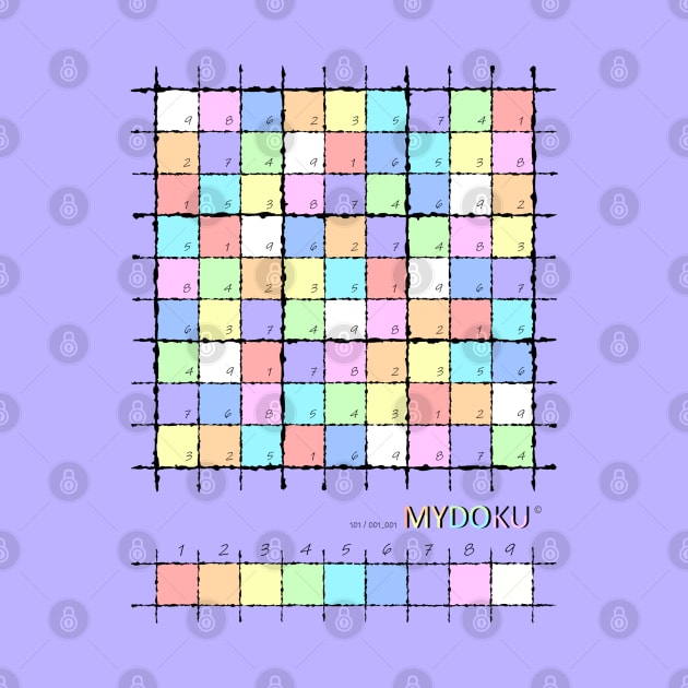 Mydoku_101_001_001 _F: Sudoku, Sudoku coloring, logic, logic puzzle, holiday puzzle, fun, away from screen by Mydoku