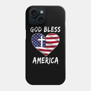 God Bless American Flag Heart Phone Case