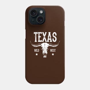 Texas and cow skull Phone Case