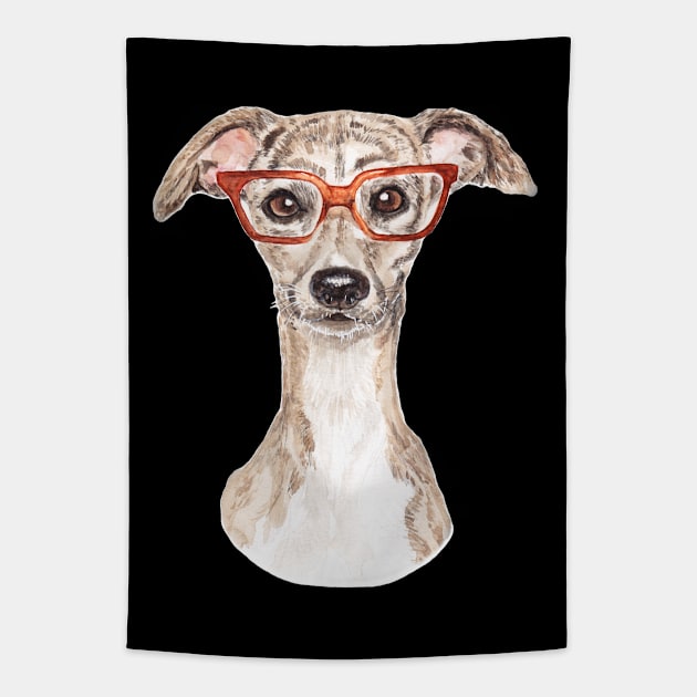 Geeky Dog Tapestry by mjillustrates