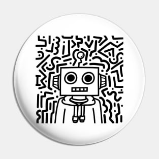 Doodle robot Pin