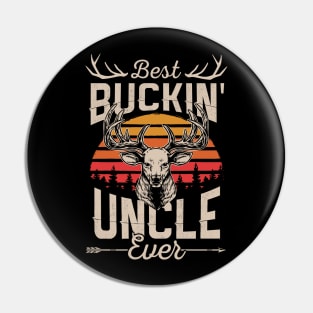 Retro Vintage Best Buckin' Uncle Hunting Gift For Hunter Pin