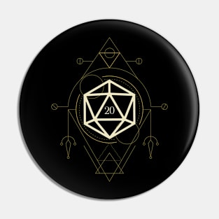 Esoteric Polyhedral D20 Dice Tarot Eleven Pin