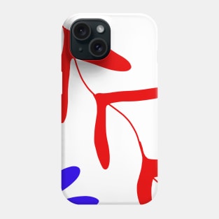 red blue flowers abstract background Phone Case