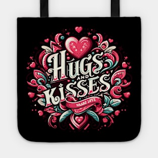 Hugs and Kisses Sticker - Share Love with Vibrant Heart Design Tote