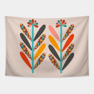 BLOOMS Retro Mid-Century Modern Boho Floral - UnBlink Studio by Jackie Tahara Tapestry