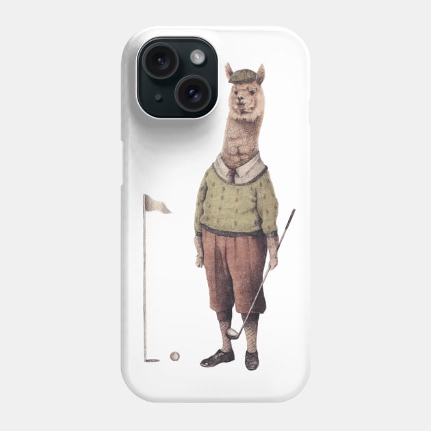 Alpaca Golf Club Phone Case by mikekoubou