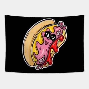 Hotdog Weiner Cartoon Sweet Sally Tapestry